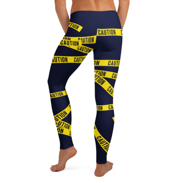 Blue Caution Tape Leggings - Image 2