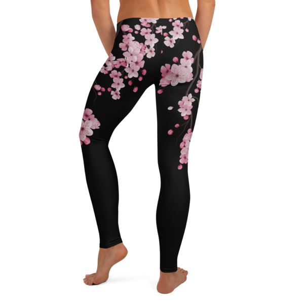 Cherry Blossom Black Leggings - Image 2