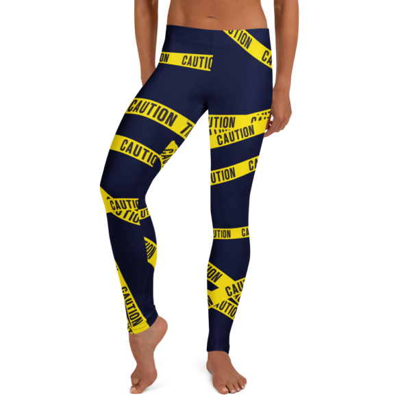 Blue Caution Tape Leggings - Image 3