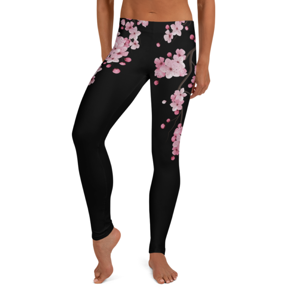 Cherry Blossom Black Leggings - Image 3