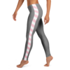 Gray Pink/White-Striped Leggings