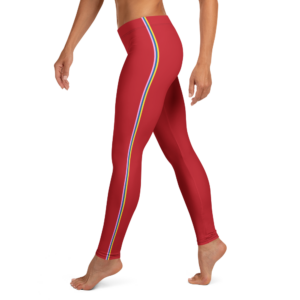 Red Retro-Striped Leggings