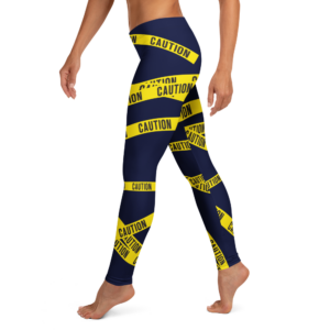Blue Caution Tape Leggings