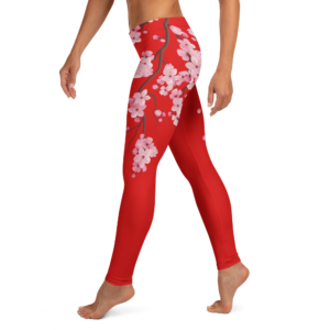 Cherry Blossom Red Leggings