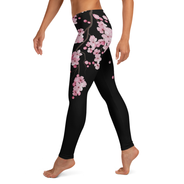 Cherry Blossom Black Leggings