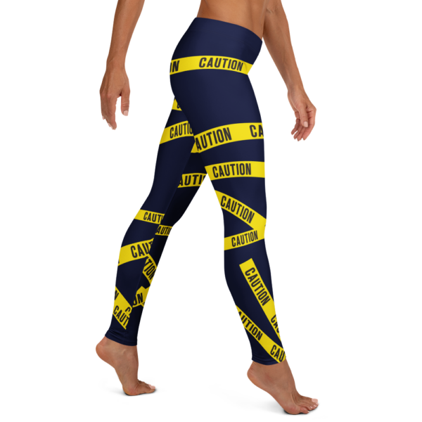 Blue Caution Tape Leggings - Image 4