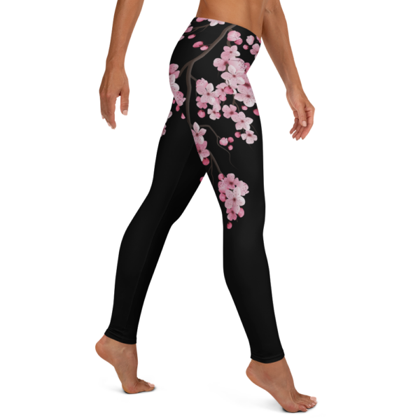Cherry Blossom Black Leggings - Image 4